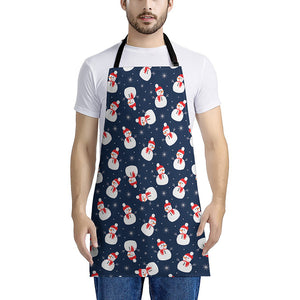 Xmas Snowman Pattern Print Apron