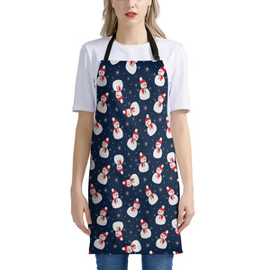 Xmas Snowman Pattern Print Apron