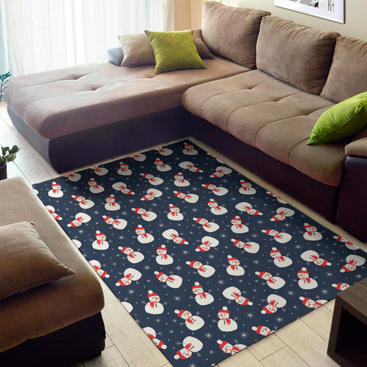 Xmas Snowman Pattern Print Area Rug