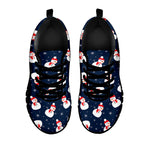 Xmas Snowman Pattern Print Black Sneakers