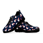 Xmas Snowman Pattern Print Black Sneakers