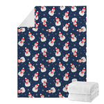 Xmas Snowman Pattern Print Blanket