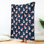 Xmas Snowman Pattern Print Blanket