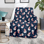 Xmas Snowman Pattern Print Blanket