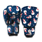 Xmas Snowman Pattern Print Boxing Gloves