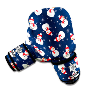 Xmas Snowman Pattern Print Boxing Gloves