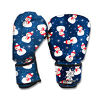 Xmas Snowman Pattern Print Boxing Gloves