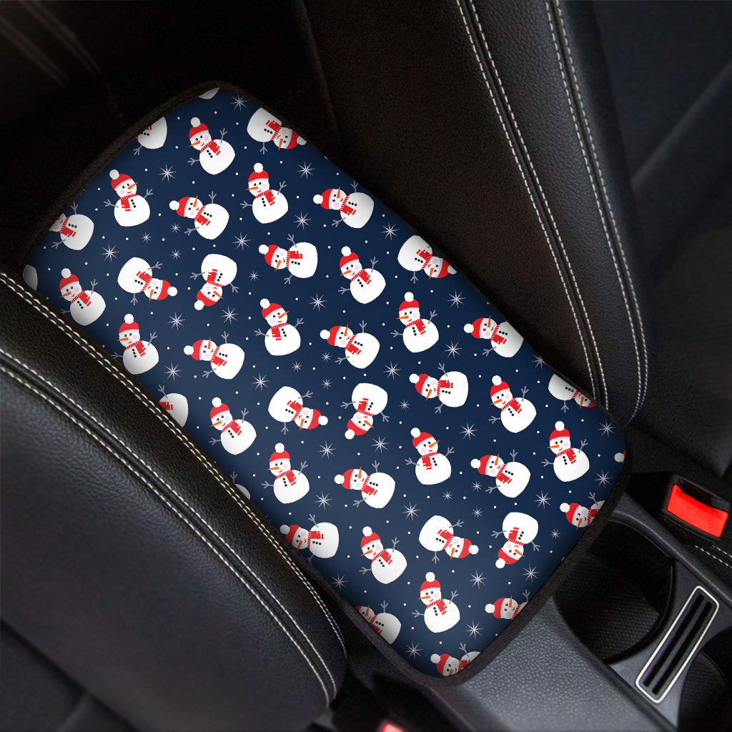 Xmas Snowman Pattern Print Car Center Console Cover