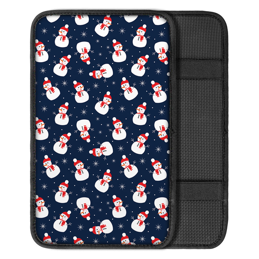 Xmas Snowman Pattern Print Car Center Console Cover