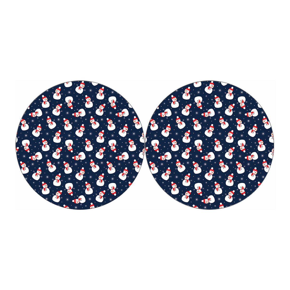 Xmas Snowman Pattern Print Car Coasters