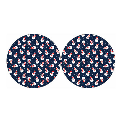 Xmas Snowman Pattern Print Car Coasters