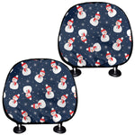Xmas Snowman Pattern Print Car Headrest Covers