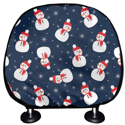 Xmas Snowman Pattern Print Car Headrest Covers