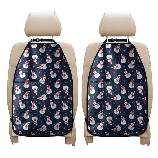 Xmas Snowman Pattern Print Car Seat Organizers