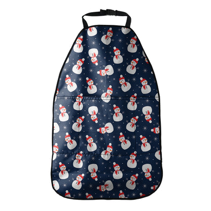 Xmas Snowman Pattern Print Car Seat Organizers