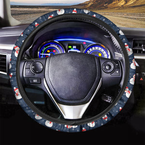 Xmas Snowman Pattern Print Car Steering Wheel Cover