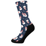 Xmas Snowman Pattern Print Crew Socks