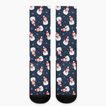Xmas Snowman Pattern Print Crew Socks