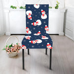 Xmas Snowman Pattern Print Dining Chair Slipcover
