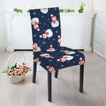 Xmas Snowman Pattern Print Dining Chair Slipcover