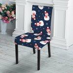 Xmas Snowman Pattern Print Dining Chair Slipcover