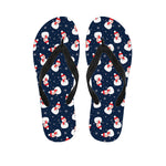 Xmas Snowman Pattern Print Flip Flops