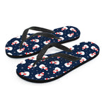 Xmas Snowman Pattern Print Flip Flops
