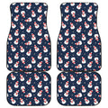 Xmas Snowman Pattern Print Front and Back Car Floor Mats