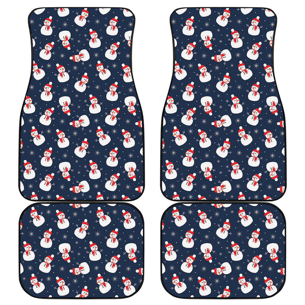Xmas Snowman Pattern Print Front and Back Car Floor Mats