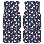 Xmas Snowman Pattern Print Front and Back Car Floor Mats