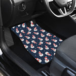 Xmas Snowman Pattern Print Front and Back Car Floor Mats
