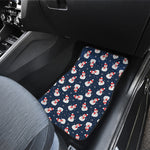 Xmas Snowman Pattern Print Front and Back Car Floor Mats