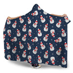 Xmas Snowman Pattern Print Hooded Blanket