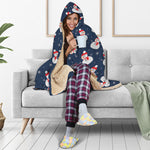 Xmas Snowman Pattern Print Hooded Blanket