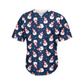 Xmas Snowman Pattern Print Men's Baseball Jersey