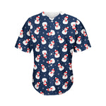 Xmas Snowman Pattern Print Men's Baseball Jersey