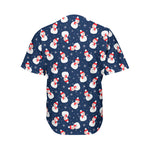 Xmas Snowman Pattern Print Men's Baseball Jersey