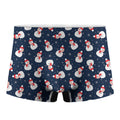 Xmas Snowman Pattern Print Men's Boxer Briefs