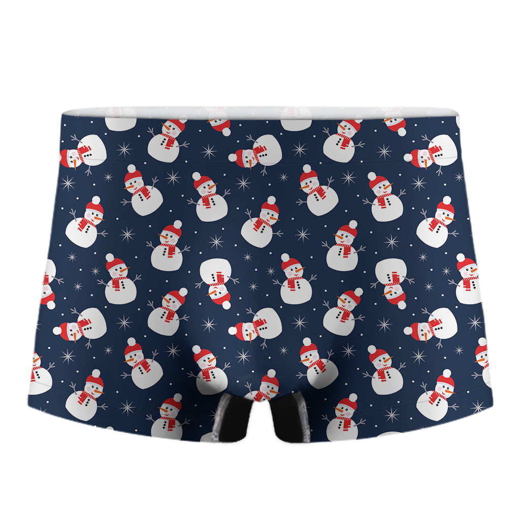Xmas Snowman Pattern Print Men's Boxer Briefs