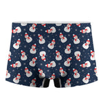 Xmas Snowman Pattern Print Men's Boxer Briefs