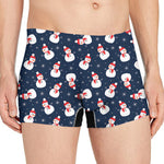 Xmas Snowman Pattern Print Men's Boxer Briefs