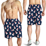 Xmas Snowman Pattern Print Men's Shorts