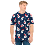 Xmas Snowman Pattern Print Men's T-Shirt