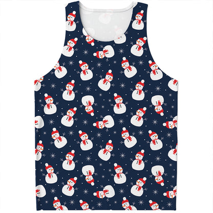 Xmas Snowman Pattern Print Men's Tank Top