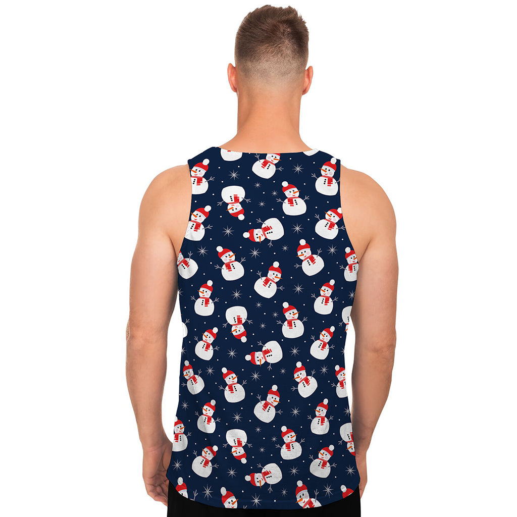 Xmas Snowman Pattern Print Men's Tank Top