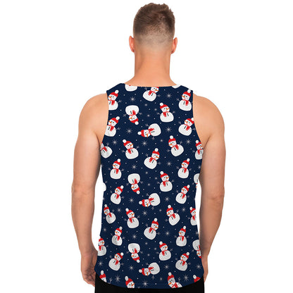 Xmas Snowman Pattern Print Men's Tank Top