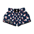 Xmas Snowman Pattern Print Muay Thai Boxing Shorts