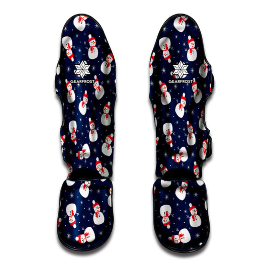 Xmas Snowman Pattern Print Muay Thai Shin Guard
