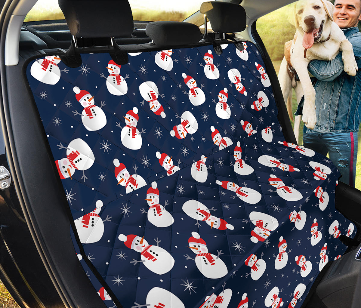 Xmas Snowman Pattern Print Pet Car Back Seat Cover