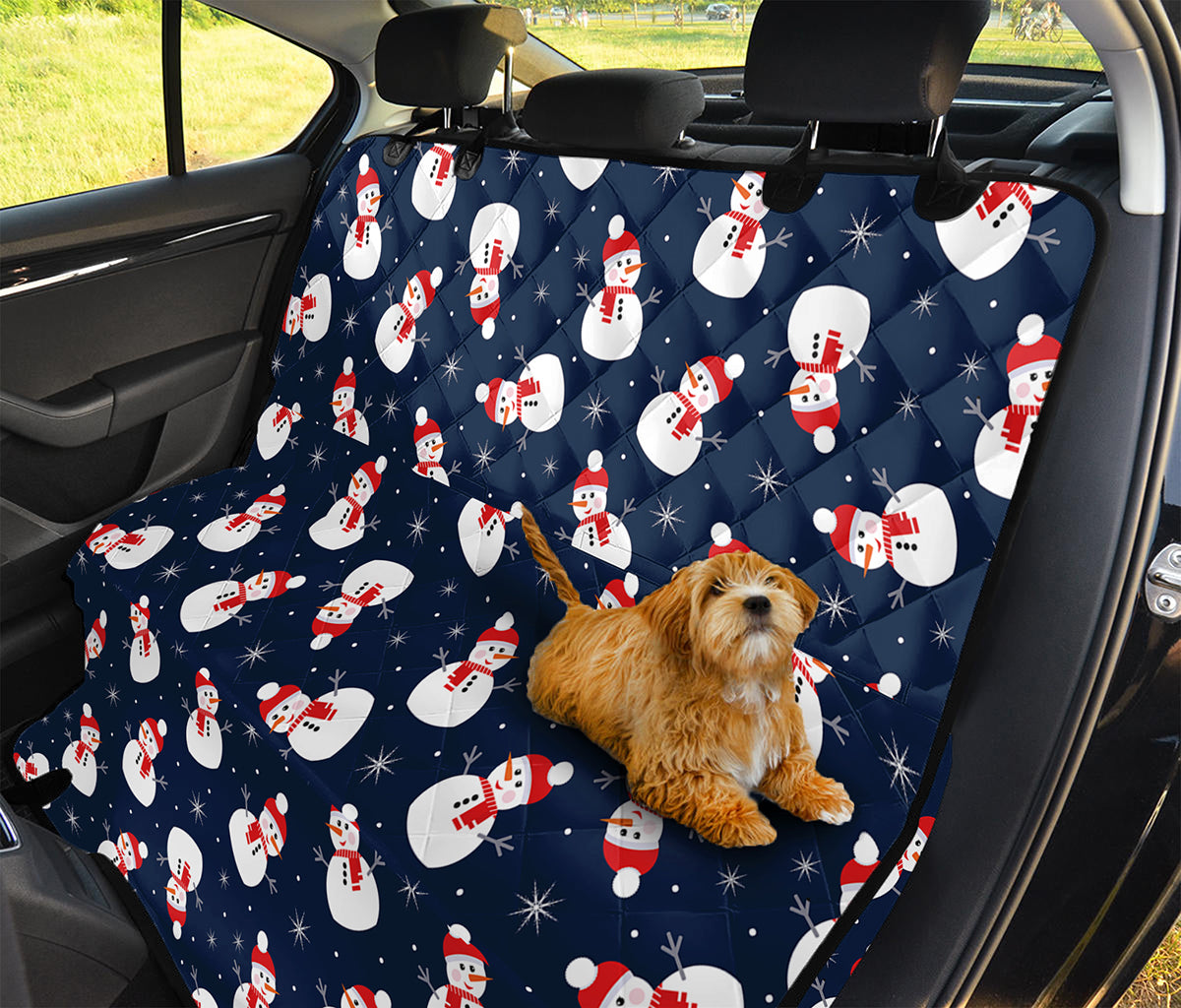 Xmas Snowman Pattern Print Pet Car Back Seat Cover